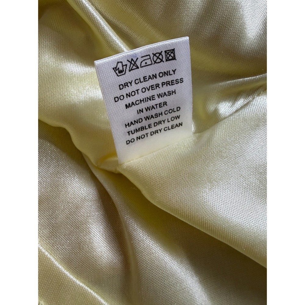Lucy Paris A-Line Dress S Yellow Ruffled Knee Length Flutter Sleeve Waist Belt - Picture 14 of 16